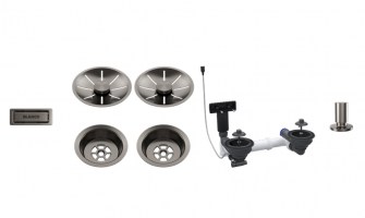 JUEGO ACCESORIOS FREGADERA DOBLE BLANCO